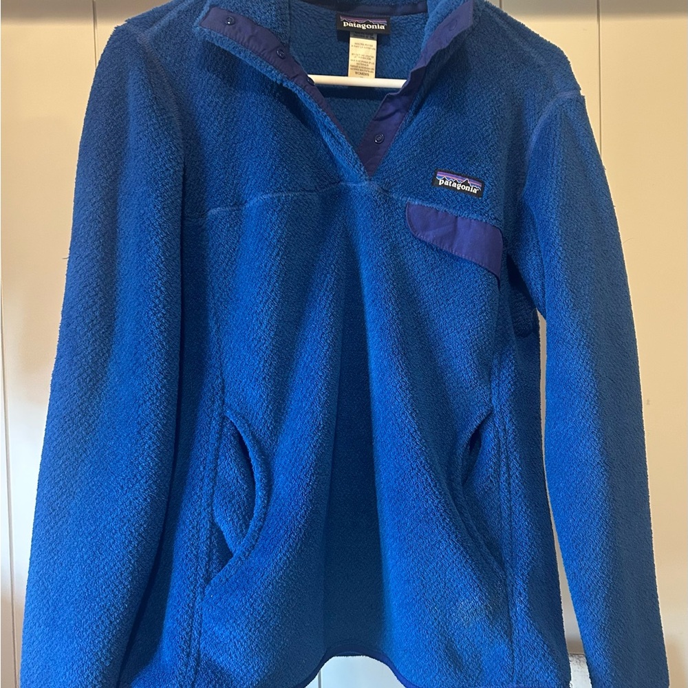 Patagonia Womens Medium Re-Tool Snap Pullover - Royal Blue